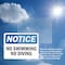 Signmission No Swimming No Diving, 10 in W x Rectangle, Vinyl Decal OS-2PACK-NS-D-710-L-14877 - alternate 3